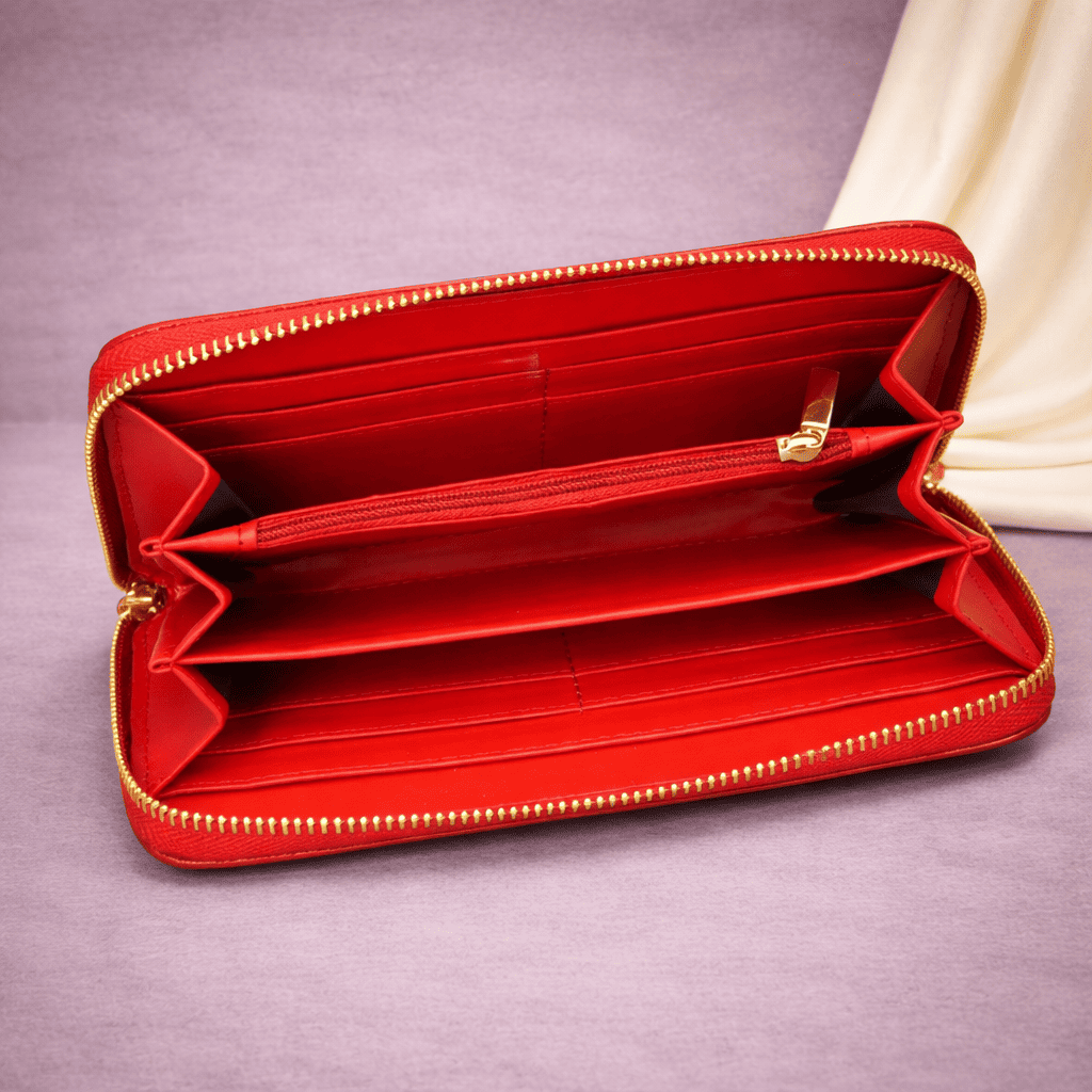 Portefeuille femme à fermeture éclair avec compartiments intérieurs et porte-monnaie zippé | Novaleor