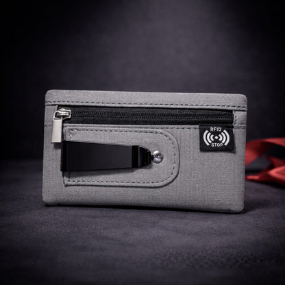 Porte-cartes RFID homme en nylon gris foncé au style moderne - Novaleor
