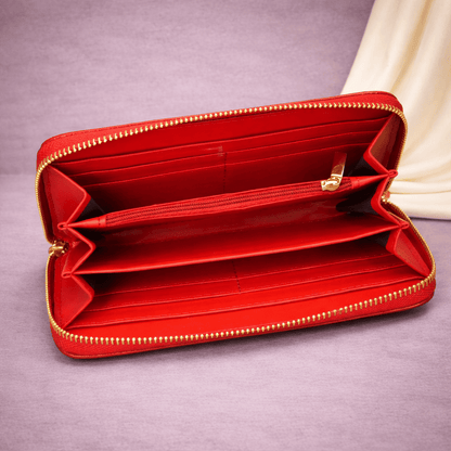 Portefeuille femme à fermeture éclair avec compartiments intérieurs et porte-monnaie zippé | Novaleor