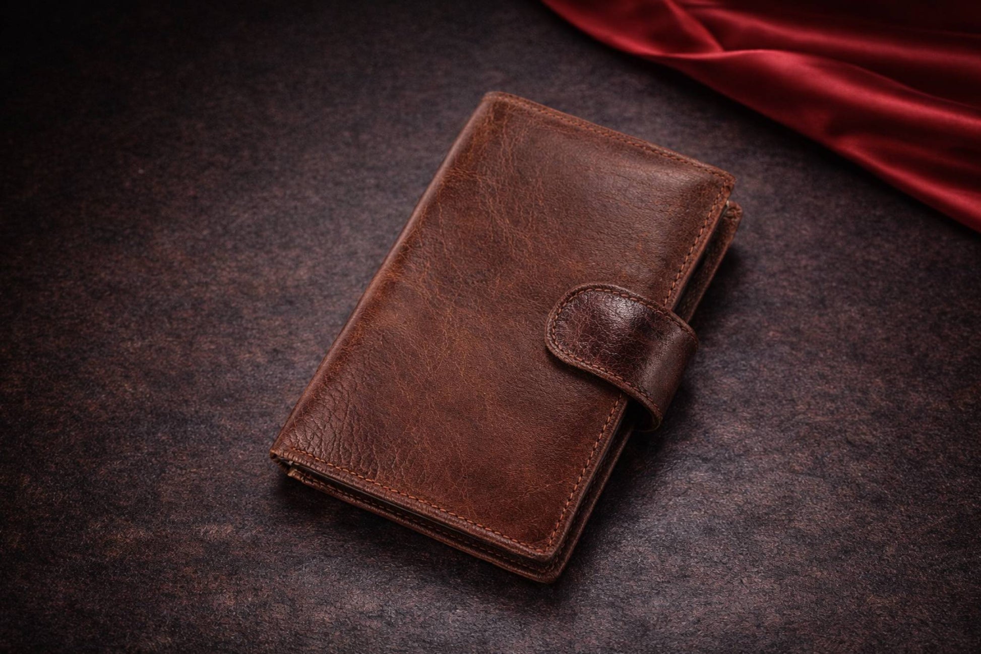 Portefeuille homme en cuir véritable marron vintage – Novaleor