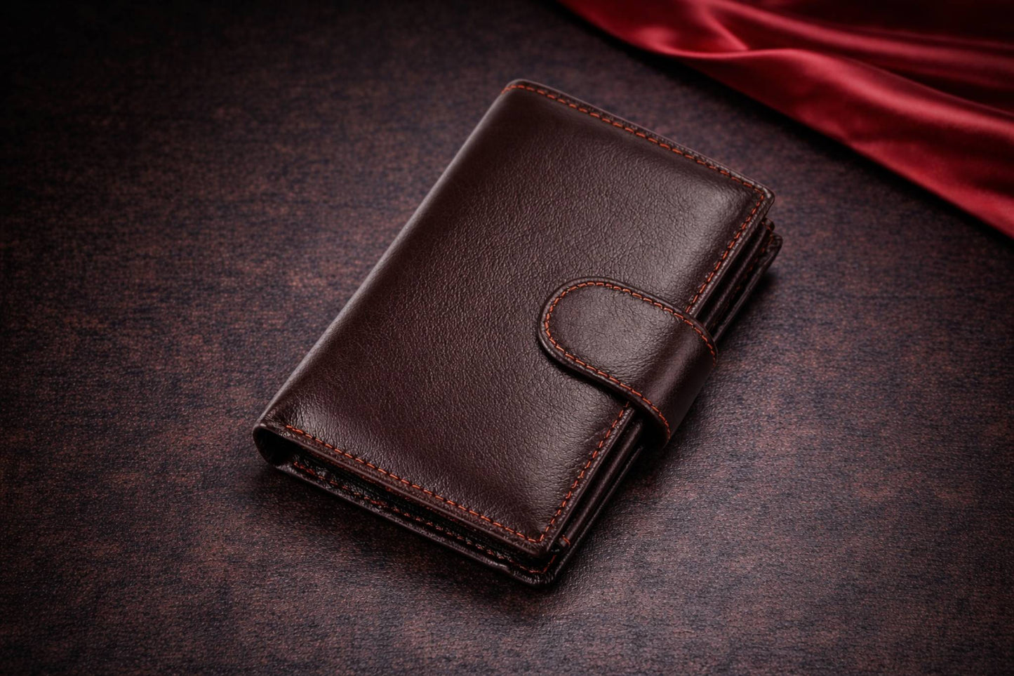 Portefeuille homme en cuir de vachette marron foncé – Novaleor