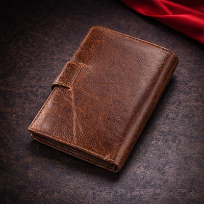 Portefeuille homme en cuir véritable marron – vue de dos – Novaleor