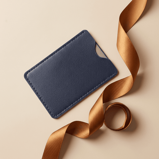 Protège-carte RFID slim bleu Novaleor en cuir synthétique anti-scan — Novaleor